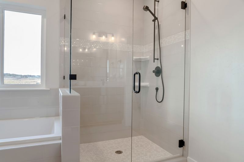 Corner Shower with Elegant Glass Panels