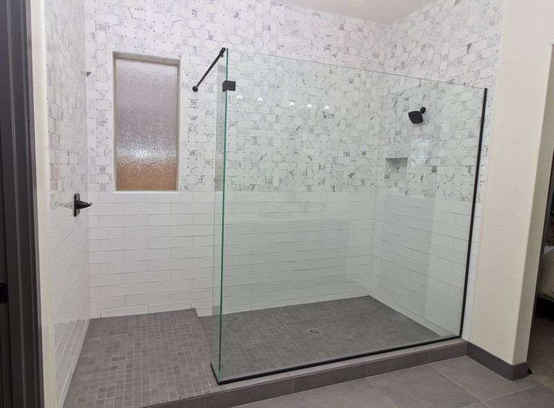 Walk-In Shower with Textured Tiles