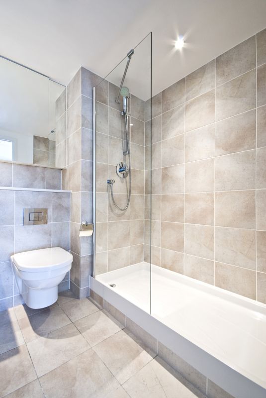 Contemporary Shower with Seating